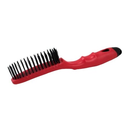 Warner Soft Grip 10" Steel Shoe Handle Wire Brush, 4x16 Bristle Row 10486